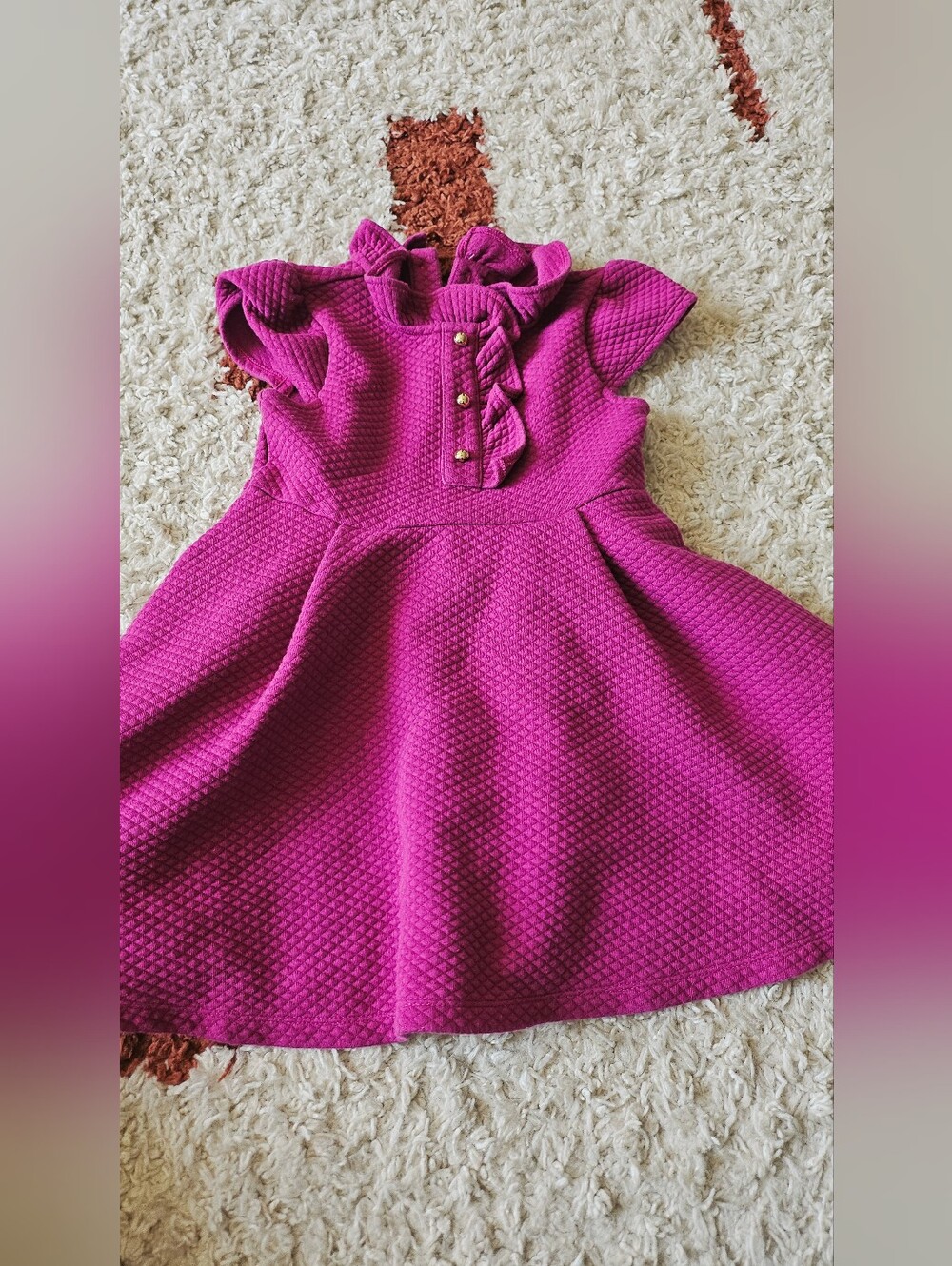 Janie and Jack Fuchsia Ruffle Fit & Flare Dress 4T FALL DRESS